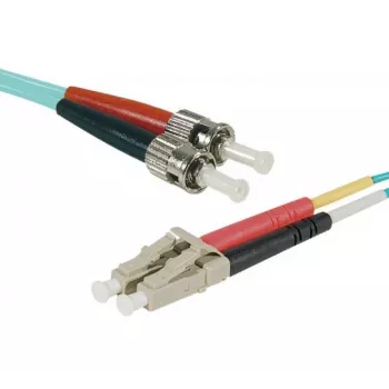 EXERTIS CONNECT LWL-verkkokaapeli Eco, 50/125 µm, OM3-kuitu, LC duplex -uros/ST duplex -uros, aqua, 5,0 m UPC UPC-hionta (392734)