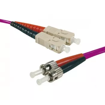 EXERTIS CONNECT LWL-verkkokaapeli Eco, OM4 50/125µm, ST - SC duplex, erika-violetti, 5m 392824
