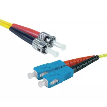 Exertis Connect ST/UPC - SC/UPC yksimuoto duplex LWL-verkkokaapeli, 2m, OS2, LSZH, keltainen 392882