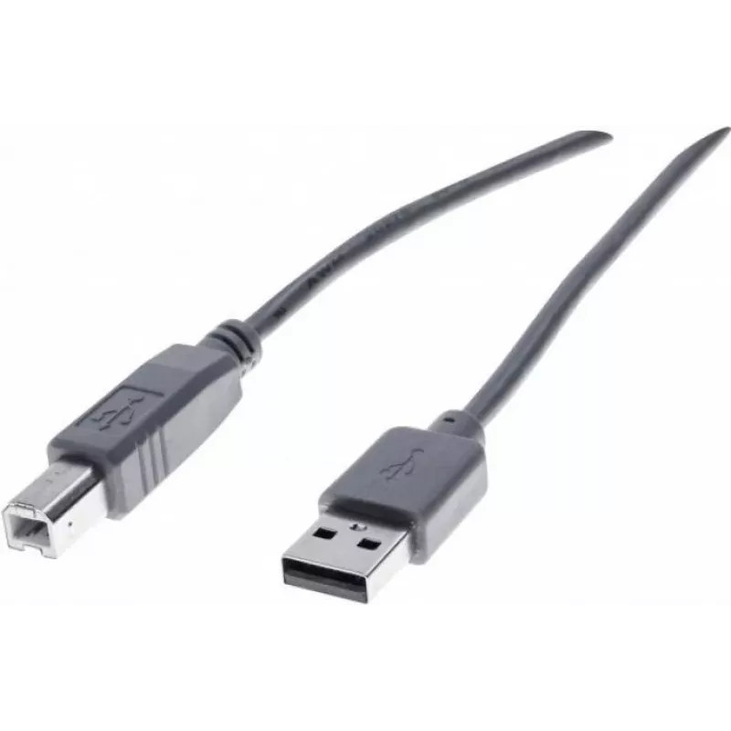 Exertis Connect 532408 USB 2.0 -kaapeli, USB-A - USB-B, 1,8 m, harmaa