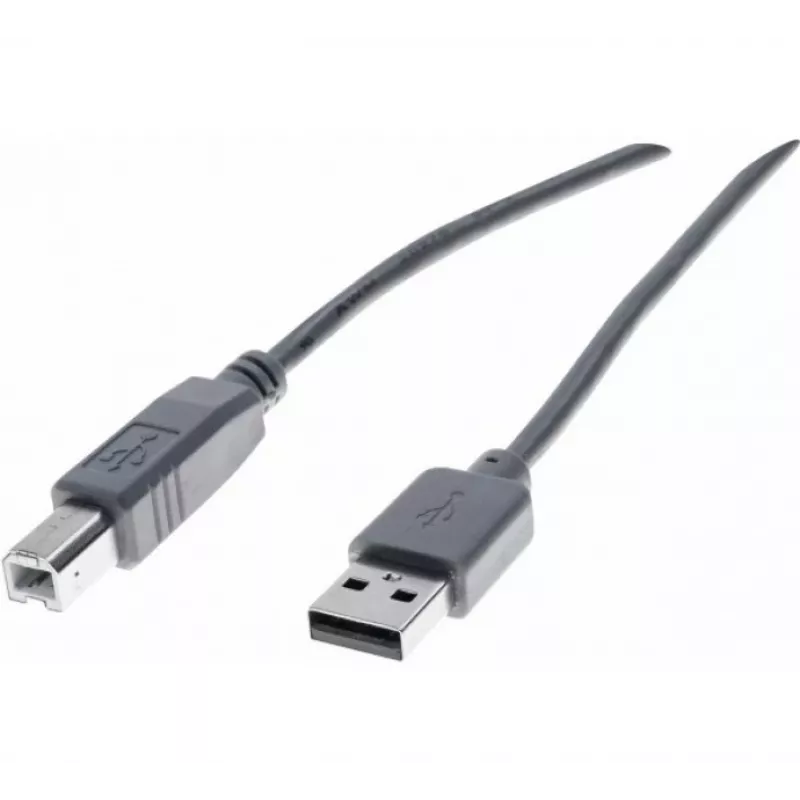 Exertis Connect 532408 USB 2.0 -kaapeli, USB-A - USB-B, 1,8 m, harmaa
