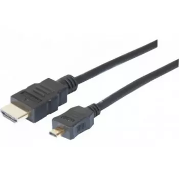 EXERTIS CONNECT Micro HDMI -kaapeli High Speed Ethernetillä, kullattu, HDMI tyyppi A - Micro HDMI tyyppi D, 1,0 m 128490