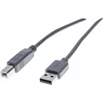 Exertis Connect USB 2.0 tyyppi-A -uros tyyppi-B -uros kaapeli, 3 m, harmaa 532409