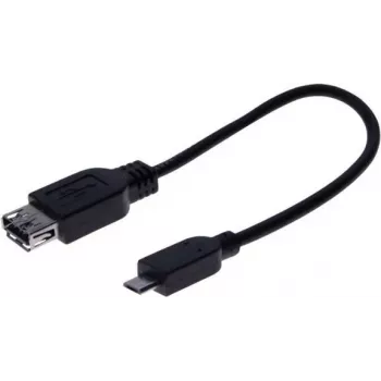 EXERTIS CONNECT Micro USB OTG -sovitinkaapeli, USB-A naaras - Micro-B uros, 0,15 m, musta 532416