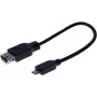 EXERTIS CONNECT Micro USB OTG -sovitinkaapeli, USB-A naaras - Micro-B uros, 0,15 m, musta 532416