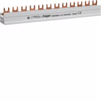 Hager KDN480A 4-napainen tappikokoojakisko 80A 12 moduulia