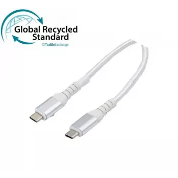 Exertis Connect USB 3.2 Gen 2 -kaapeli, 100W, USB-C–USB-C, GRS, valkoinen, 1,0 m (532558)
