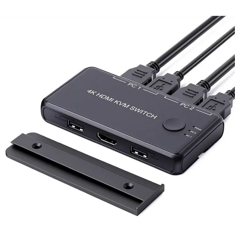 Exertis Connect mini-KVM-kytkin, 2 porttia, HDMI / USB (060182)