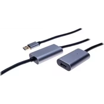 EXERTIS CONNECT aktiivinen USB 3.0 -jatkokaapeli 10 m, USB-A plugi – USB-A pistorasia, 5 Gbit/s, musta 149264