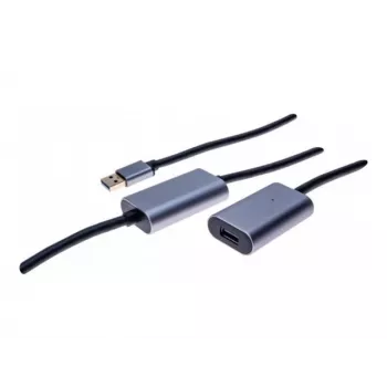EXERTIS CONNECT aktiivinen USB 3.0 -jatkokaapeli 10 m, USB-A plugi – USB-A pistorasia, 5 Gbit/s, musta 149264
