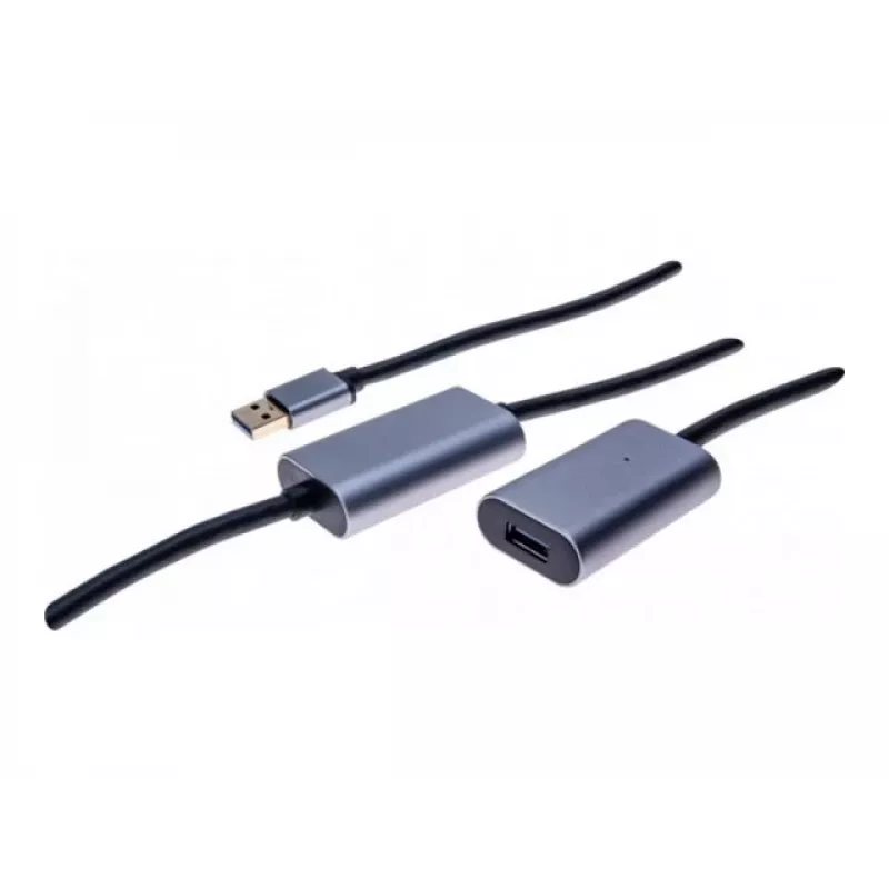 EXERTIS CONNECT aktiivinen USB 3.0 -jatkokaapeli 10 m, USB-A plugi – USB-A pistorasia, 5 Gbit/s, musta 149264