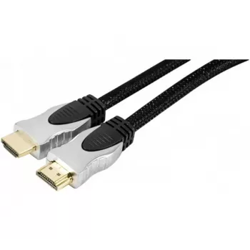EXERTIS CONNECT High-Speed-HDMI-kaapeli Ethernetillä, kullattu, punottu vaippa, 3,0 m, musta 127911