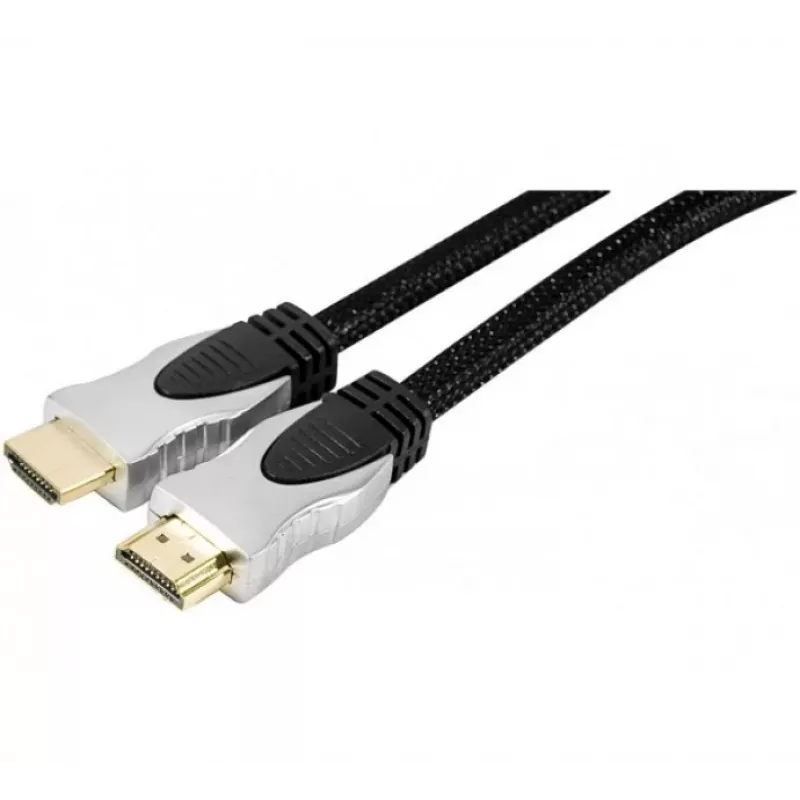 EXERTIS CONNECT High-Speed-HDMI-kaapeli Ethernetillä, kullattu, punottu vaippa, 3,0 m, musta 127911