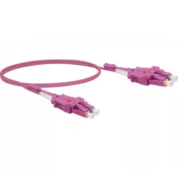 EXERTIS CONNECT Uniboot kuitu-patchkaapeli, 50/125 µm OM4, LC Duplex - LC Duplex, UPC, Erika Violet, 3,0 m 392953
