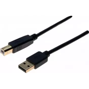 EXERTIS CONNECT USB 2.0 Premium -kaapeli, kullattu, USB A - USB B, 1,0 m, musta 532427