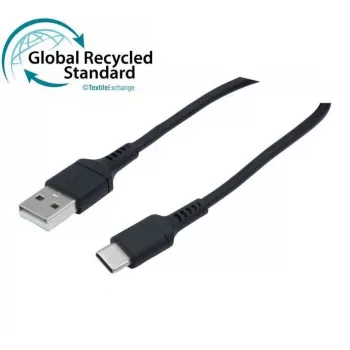 Exertis Connect USB 2.0 -kaapeli, 60W, USB-A – USB-C, musta, 1,0 m (532555)