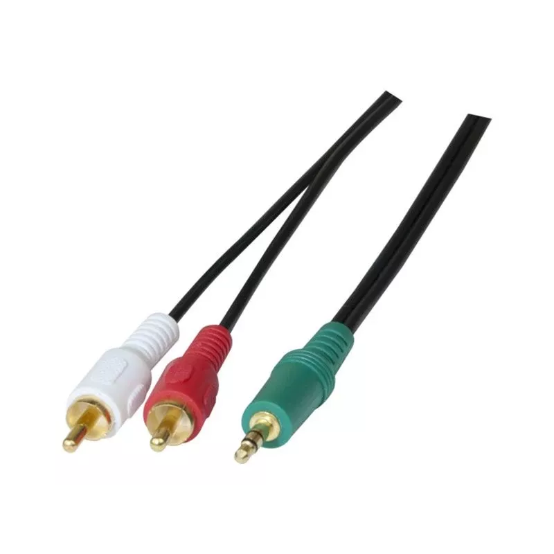 Exertis Connect 108791 -audiokaapeli 3 m 3,5 mm - 2 x RCA -pistoke musta