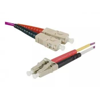 EXERTIS CONNECT kuitu-patchkaapeli Eco, 50/125 µm, OM4-kuitu, SC Duplex uros/LC Duplex uros, erika-violetti, 3,0 m UPC UPC-hionta (392803)