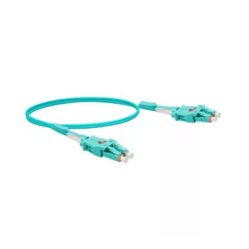 EXERTIS CONNECT Uniboot kuitu-patchkaapeli, 50/125 µm OM3, LC Duplex - LC Duplex, UPC, aqua, 3,0 m 392943