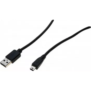Exertis Connect USB 2.0 -kaapeli, USB-A uros – Mini-USB Type-B uros, 5,0 m, musta 532418