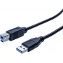 EXERTIS CONNECT USB 3.0 -kaapeli, USB-A uros – USB-B uros, 1,0 m, musta, 5 Gbps 532464