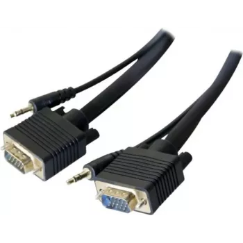 EXERTIS CONNECT S-VGA-näyttökaapeli äänellä, 15-pin HD D-Sub uros–uros, 5,0 m, musta 137221