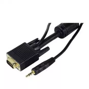 EXERTIS CONNECT S-VGA-näyttökaapeli äänellä, 15-pin HD D-Sub uros–uros, 5,0 m, musta 137221