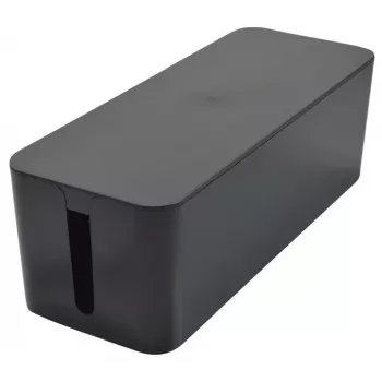 Exertis Connect kaapelinhallintakotelo iso pistorasioille, musta, 400 x 160 x 135 mm 573424