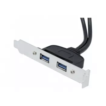 Exertis Connect USB 2.0 jatkokaapeli, USB-A uros - USB-A naaras, 0,25 m, musta 146697