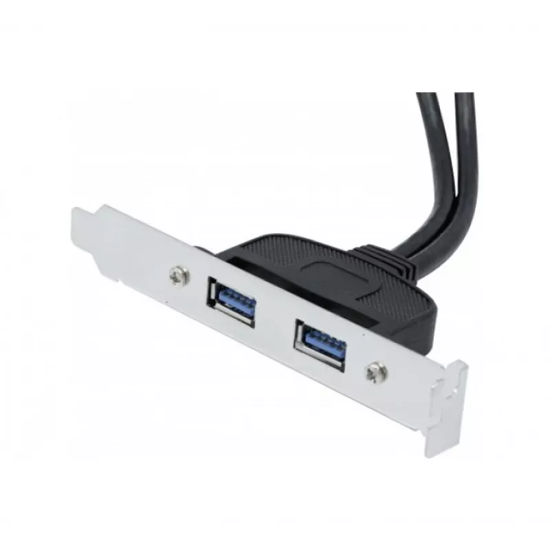 Exertis Connect USB 2.0 jatkokaapeli, USB-A uros - USB-A naaras, 0,25 m, musta 146697