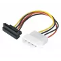 EXERTIS CONNECT SATA-virtasovitinkaapeli, Molex - SATA 4-pin kulma, Molex - SATA naaras kulma, 15 cm 147553