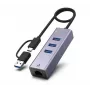 Exertis Connect USB 3.1 Gigabit Ethernet -verkkosovitin USB-keskittimellä ja Type-C-muuntimella (310763)