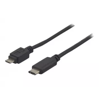 EXERTIS CONNECT USB 2.0 -kaapeli, USB Type-C - Micro-B, musta, 1,0 m 150301