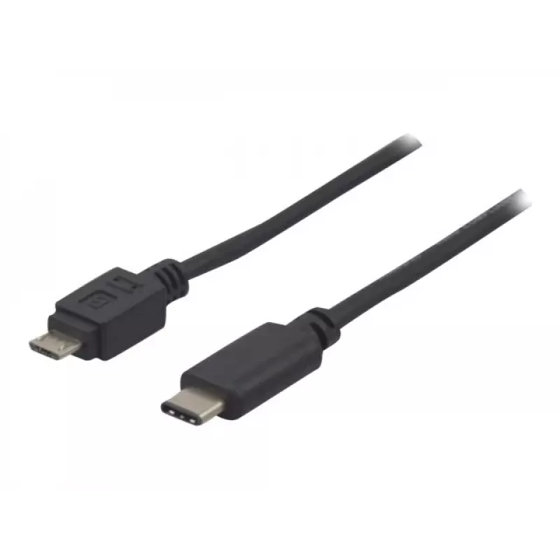 EXERTIS CONNECT USB 2.0 -kaapeli, USB Type-C - Micro-B, musta, 1,0 m 150301