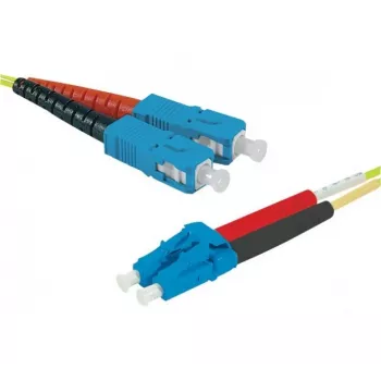 EXERTIS CONNECT 50 m OS2 yksimuoto kuitu-patchkaapeli, SC Duplex - LC Duplex, UPC-hionta, keltainen, High Density 393232