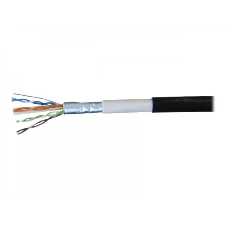 EXERTIS CONNECT Cat6 F/UTP vedenpitävä ulko-patchkaapeli, 2 m, musta 845040