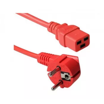 Exertis Connect 16 A kulmikas Schuko - suora C19 -virtakaapeli, punainen, 2 m 640055