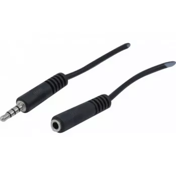 EXERTIS CONNECT 3,5 mm stereo-audio-jatkokaapeli, uros – naaras, 2 m, musta 721133