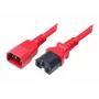 Exertis Connect IEC C14–C15 -verkkojohto, punainen, 1,8 m 808364