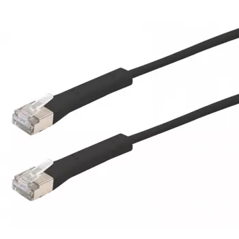 Exertis Connect RJ45 -verkkokaapeli, Cat. 6A, F/FTP, kulma, halogeeniton, musta, 2,0 m (854014)