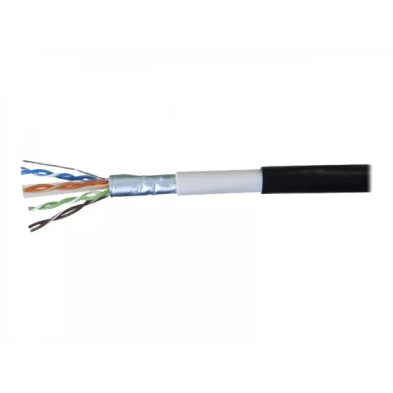 EXERTIS CONNECT ulko-verkkokaapeli F/UTP CAT.6 vedenpitävä musta 10 m 845044