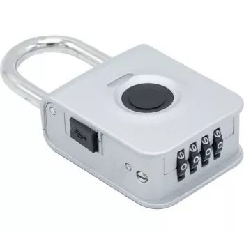 EXERTIS CONNECT sormenjälkilukko 4-numeroisella yhdistelmällä – sinkkiseos, IP65, ladattava (594500)