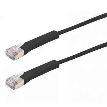 Exertis Connect RJ45-verkkokaapeli, Cat. 6A, F/FTP, kulmamalli, halogeeniton, musta, 3,0 m (854015)