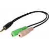 Exertis Connect CTIA-kuulokemikrofonisovitin - 3,5 mm TRRS kahteen TRS-liitäntään (kuuloke-/mikrofonijakaja) 721135