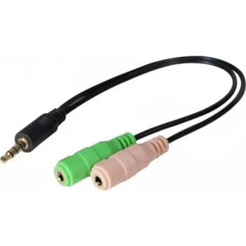 Exertis Connect CTIA-kuulokemikrofonisovitin - 3,5 mm TRRS kahteen TRS-liitäntään (kuuloke-/mikrofonijakaja) 721135
