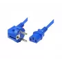 Exertis Connect virtajohto, kulmamallinen Schuko-pistoke IEC C13 -liittimeen, sininen, 5,0 m (808017)