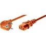 EXERTIS CONNECT virtajohto, kulmamallinen Schuko-pistoke IEC C13 -liittimeen, oranssi, 0,6 m (808071)