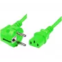 Exertis Connect virtajohto, kulmamallinen Schuko-pistoke IEC C13 -liittimeen, vihreä, 1,8 m (808016)