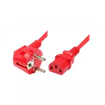 Exertis Connect kulmamallinen Schuko–IEC C13 -virtajohto, punainen, 5 m 808029