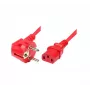 Exertis Connect kulmamallinen Schuko–IEC C13 -virtajohto, punainen, 5 m 808029